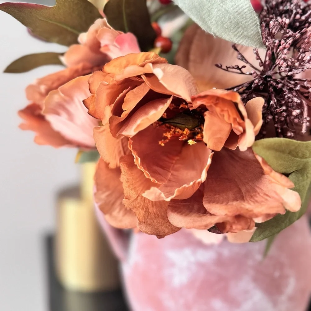 Artificial Flower in Pot Rose Simulation Flower Bouquet, Holding / Fall Decor